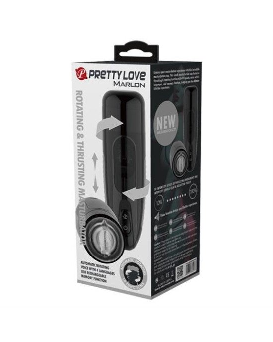 Мастурбатор - Pretty Love Marlon Rotating Thrusting Masturbator Black Мастурбатор - Pretty Love Marlon Rotating Thrusting Masturbator Black