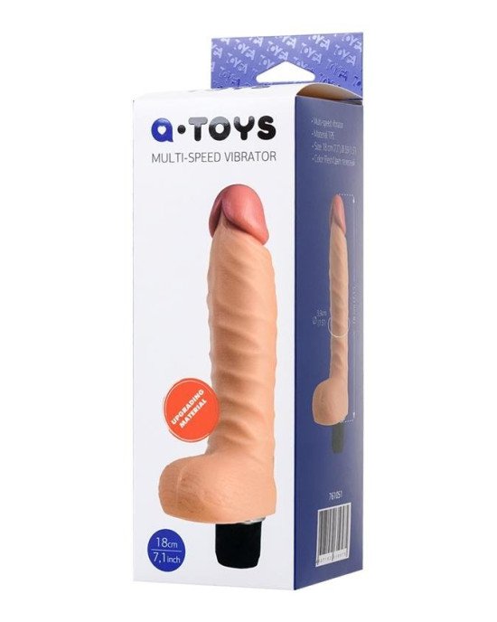 Реалістичний вібратор Toyfa A-Toys, TPE, Multi-Speed, тілесний, 20,5 см Реалістичний вібратор Toyfa A-Toys, TPE, Multi-Speed, тілесний, 20,5 см