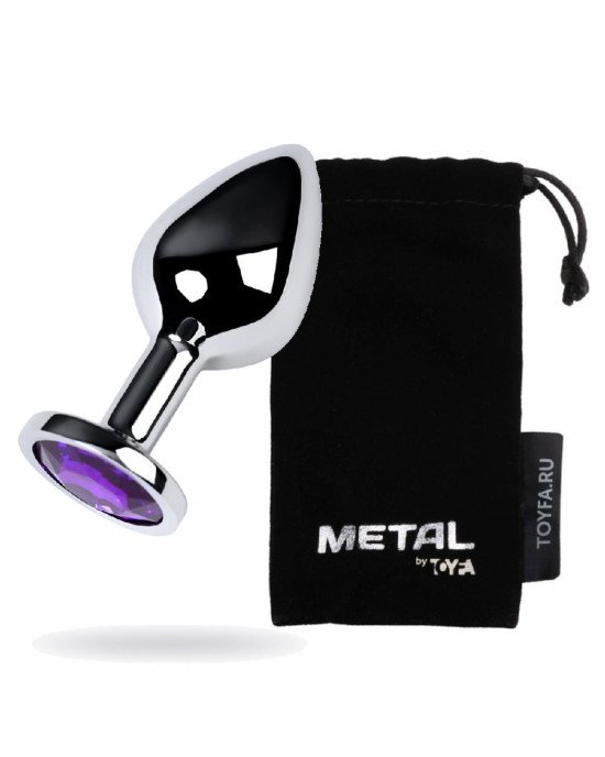 Анальний страз Metal By Toyfa, метал, сріблястий, з кристалом кольору аметист, 8 см, ø 3,4 см, 85 г Анальний страз Metal By Toyfa, метал, сріблястий, з кристалом кольору аметист, 8 см, ø 3,4 см, 85 г