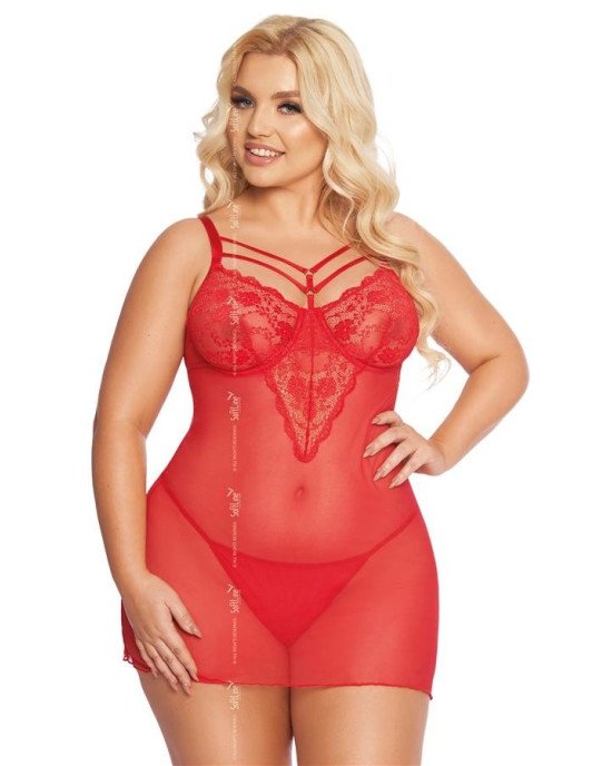 Пеньюар - Aldona, red 3XL Пеньюар - Aldona, red 3XL