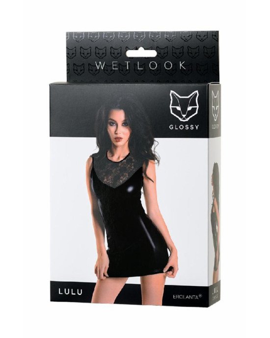 Плаття Glossy Lulu з матеріалу Wetlook, чорне S Плаття Glossy Lulu з матеріалу Wetlook, чорне S