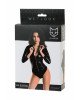 Боді Glossy Alessia з матеріалу Wetlook на блискавці, чорне S Боді Glossy Alessia з матеріалу Wetlook на блискавці, чорне S