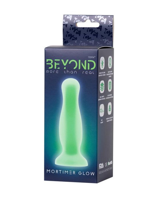 Анальна втулка світиться в темряві Beyond By Toyfa Mortimer Glow, водонепроникна, силікон Анальна втулка світиться в темряві Beyond By Toyfa Mortimer Glow, водонепроникна, силікон