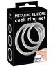 Набір ерекційних кілець - Metallic Silicone Cock Ring Set Набір ерекційних кілець - Metallic Silicone Cock Ring Set