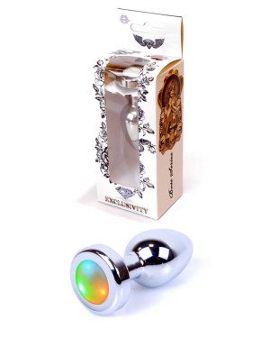 Анальна пробка - Jewellery Silver Plug Disco Flashlight