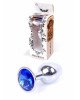 Анальна пробка - Jewellery Silver Plug Dark Blue Анальна пробка - Jewellery Silver Plug Dark Blue