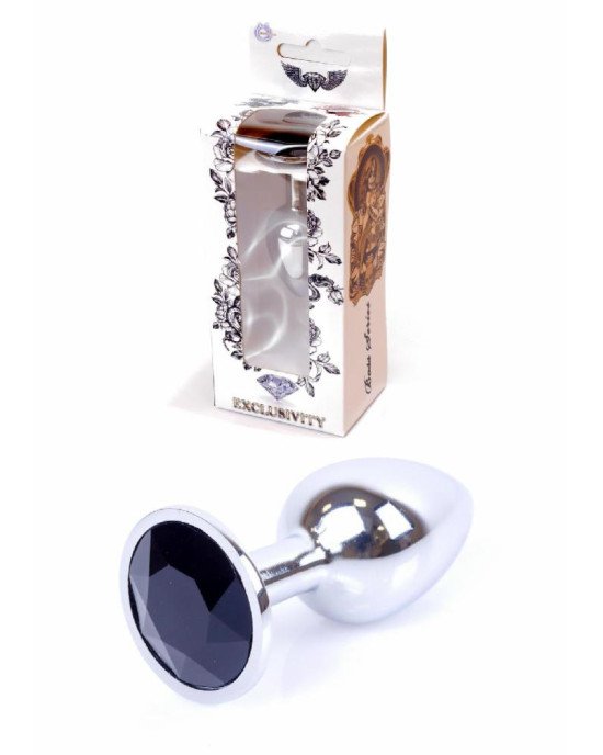 Анальна пробка - Jewellery Silver Plug Black