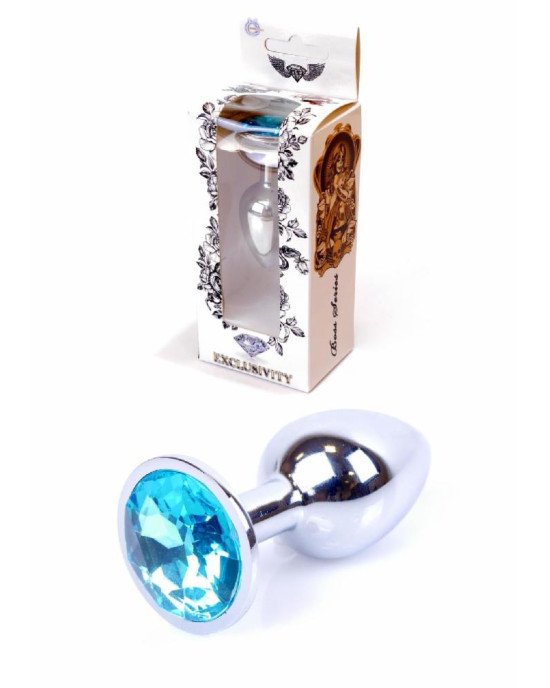 Анальна пробка - Jewellery Silver Plug Light Blue Анальна пробка - Jewellery Silver Plug Light Blue