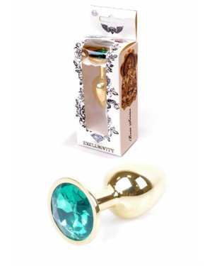 Анальна пробка - Jewellery Gold Plug Green
