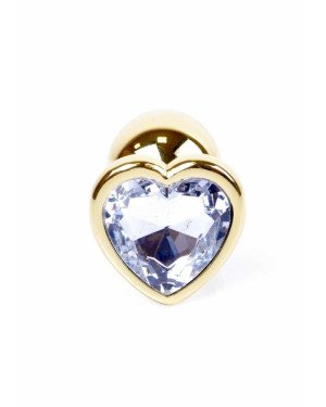 Анальна пробка - Jewellery Gold Heart Plug Clear