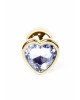 Анальна пробка - Jewellery Gold Heart Plug Clear