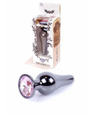Анальна пробка - Jewellery Dark Silver Long Plug Pink