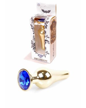Анальна пробка - Jewellery Gold Long Plug Dark Blue