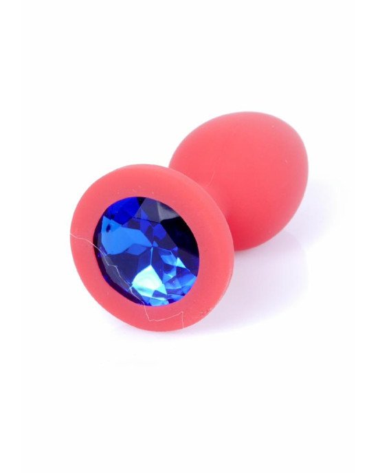 Анальна пробка - Jewellery Red Silicon Plug Small Blue Анальна пробка - Jewellery Red Silicon Plug Small Blue