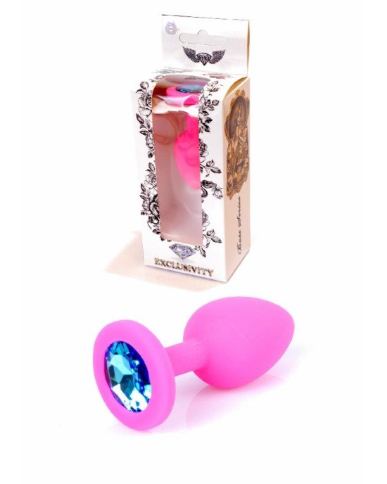 Анальна пробка - Jewellery Pink Silicon Plug Small Light Blue