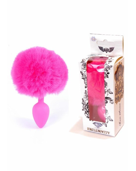 Анальна пробка - Jewellery Silicon Plug Bunny Tail Pink Анальна пробка - Jewellery Silicon Plug Bunny Tail Pink