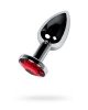 Анальна пробка - Silver anal plug with red gem Анальна пробка - Silver anal plug with red gem