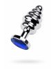 Silver anal plug with red gem Silver anal plug with red gem