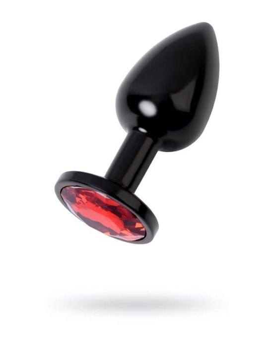 Анальна пробка - Black anal plug TOYFA Metal,with a ruby colored gem Анальна пробка - Black anal plug TOYFA Metal,with a ruby colored gem