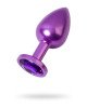Purple anal plug TOYFA Metal,with a amethyst colored gem Purple anal plug TOYFA Metal,with a amethyst colored gem