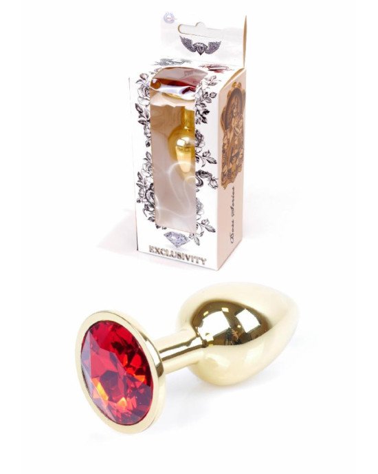 Анальна пробка - Jewellery Gold Plug Red