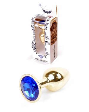 Анальна пробка - Jewellery Gold Plug Dark Blue