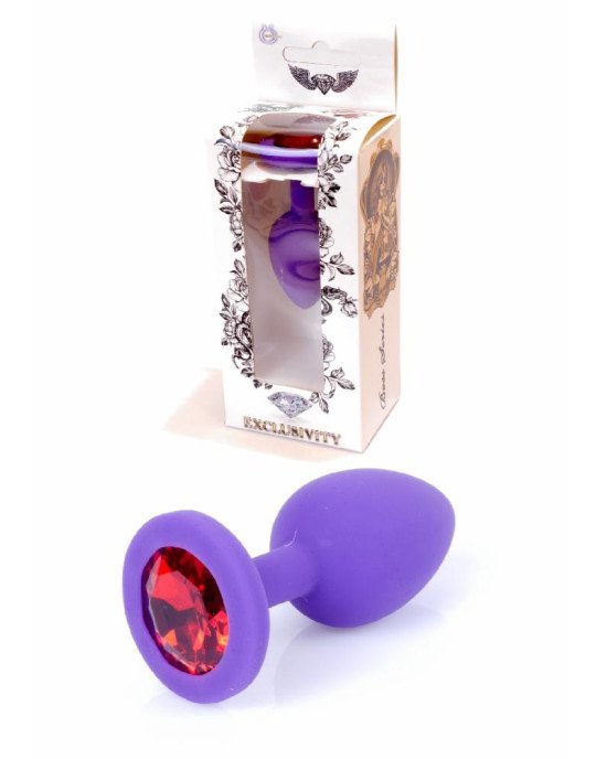 Анальна пробка - Jewellery Purple Silicon Plug Small Red Анальна пробка - Jewellery Purple Silicon Plug Small Red