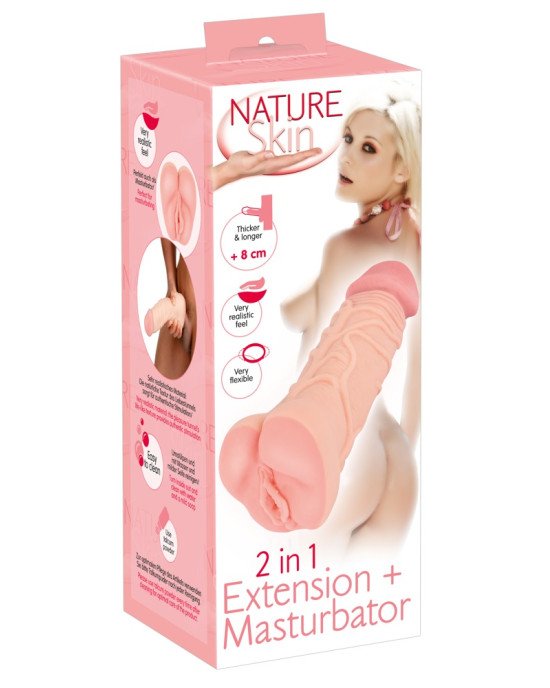 Насадка+мастурбатор - Nature Skin 2in1 Extension + Masturbator Насадка+мастурбатор - Nature Skin 2in1 Extension + Masturbator