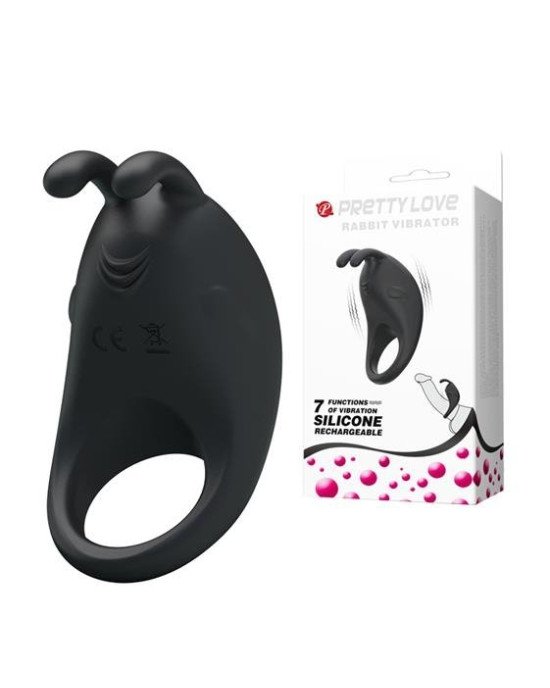 Pretty Love Rabbit vibrator ring Black Pretty Love Rabbit vibrator ring Black