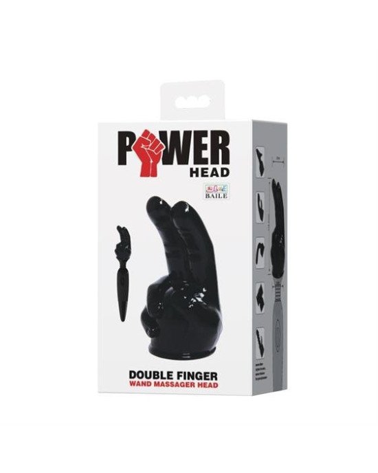 Насадка на вібромасажер - Power Head Double Finger Wang Massager Head Transparent
