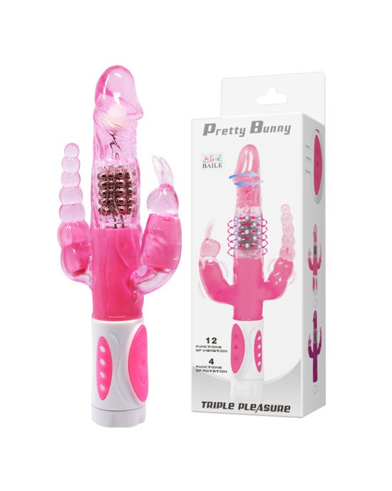 Вібратор - Pretty Bunny Triple Pleasure Vibrator Вібратор - Pretty Bunny Triple Pleasure Vibrator