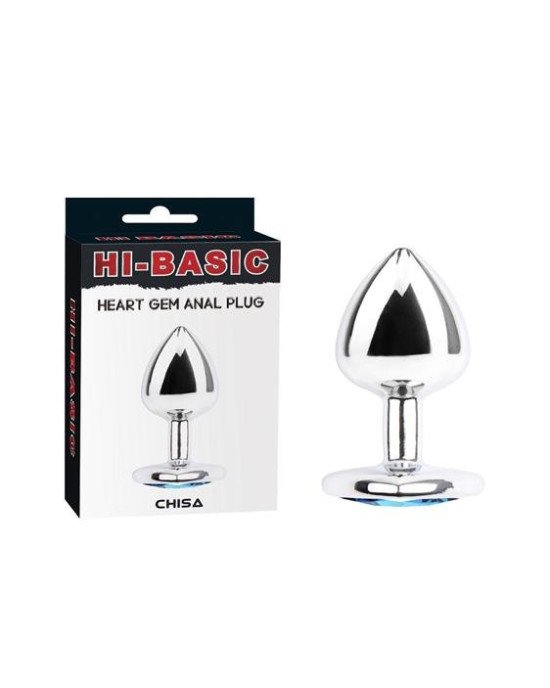 Анальна пробка - Hi-Basic Heart Gem Anal Plug Silver
