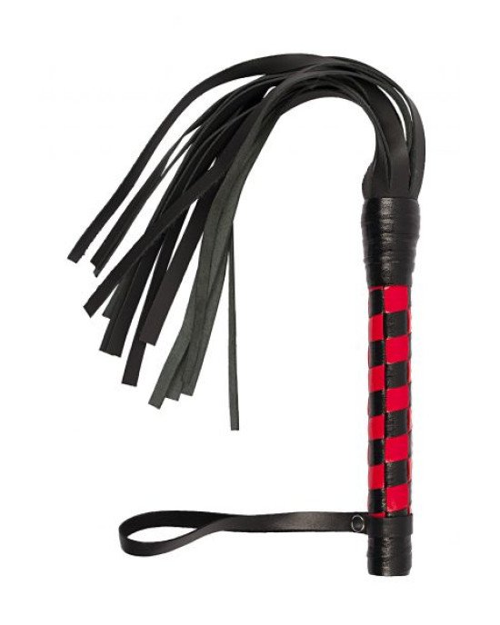 Флогер VIP Leather Flogger, Black/Red Флогер VIP Leather Flogger, Black/Red