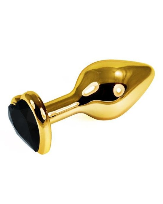 Анальна пробка - Heavy Metal Anal Plug Gold Rosebud Heart Black Анальна пробка - Heavy Metal Anal Plug Gold Rosebud Heart Black