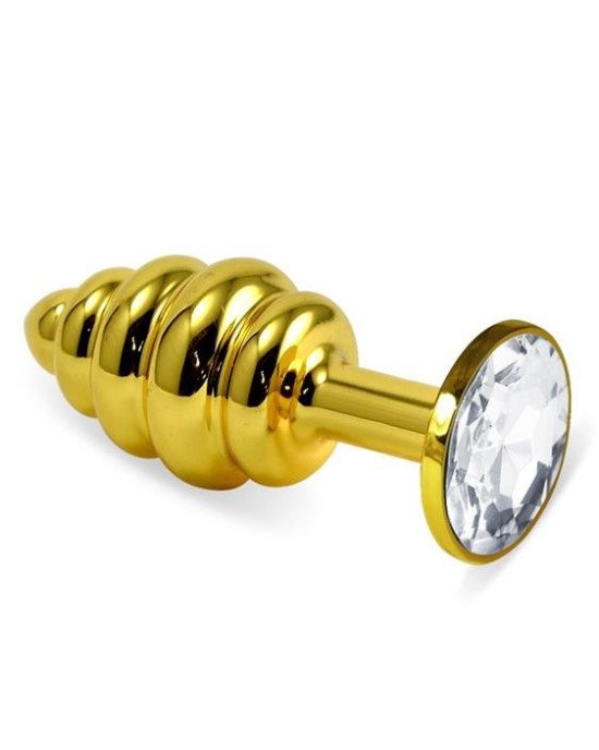 Анальна пробка - Heavy Metal Anal Plug Gold Rosebud Spiral Clear Анальна пробка - Heavy Metal Anal Plug Gold Rosebud Spiral Clear