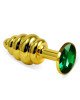 Анальна пробка - Heavy Metal Anal Plug Gold Rosebud Spiral Green Анальна пробка - Heavy Metal Anal Plug Gold Rosebud Spiral Green