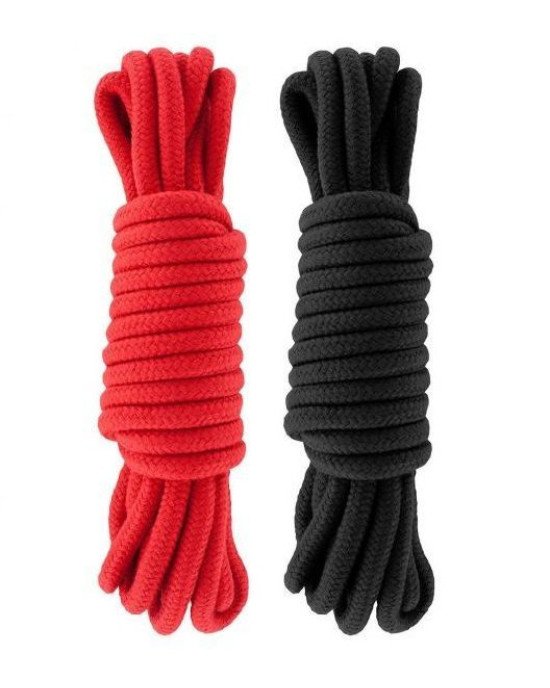 Набір мотузок для бондажу Submission, 5 м, Red&Black