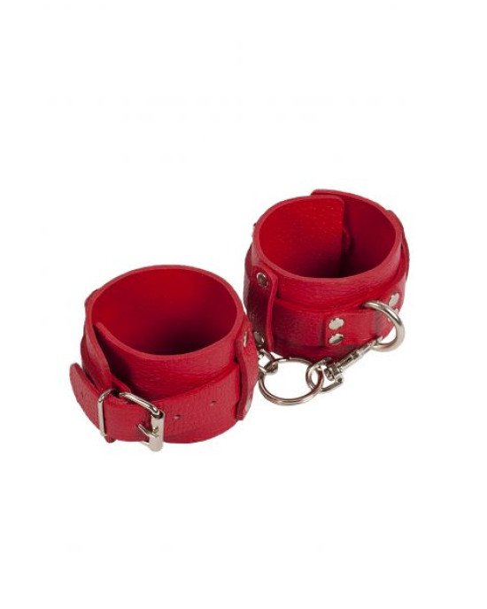 Наручники Leather Dominant Hand Cuffs, Red