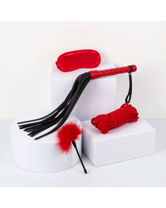 Набір Passion BDSM Leather Set, Red Набір Passion BDSM Leather Set, Red