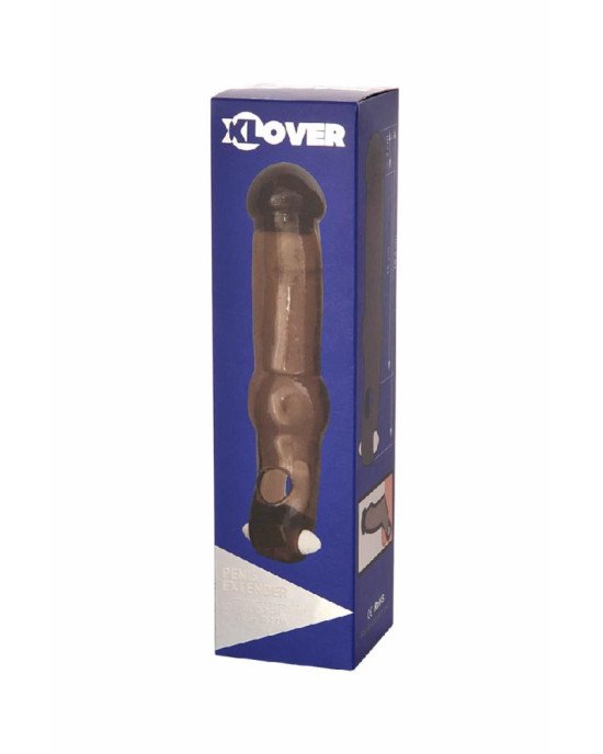 Насадка Toyfa XLover, для збільшення розміру з вібрацією, TPE, чорна прозора, 19,4 см Насадка Toyfa XLover, для збільшення розміру з вібрацією, TPE, чорна прозора, 19,4 см
