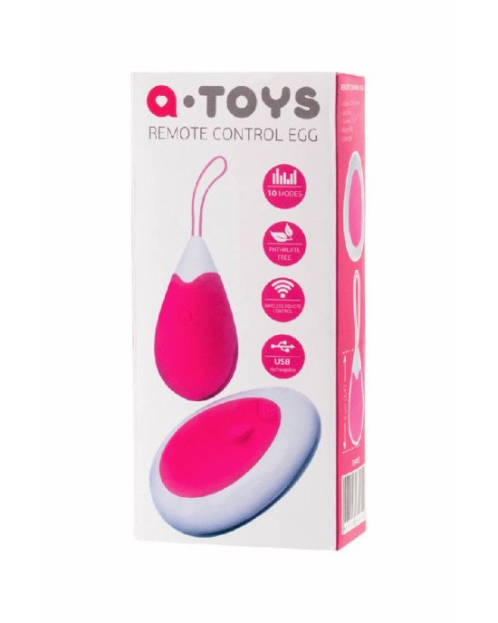 Віброяйце Toyfa A-Toys з пультом дистанційного керування, силікон, рожево-біле Віброяйце Toyfa A-Toys з пультом дистанційного керування, силікон, рожево-біле