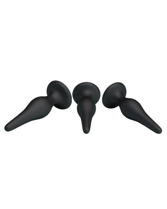 Набір анальних пробок - Pretty Love Begginer's Mini Anal Kit Black Набір анальних пробок - Pretty Love Begginer's Mini Anal Kit Black