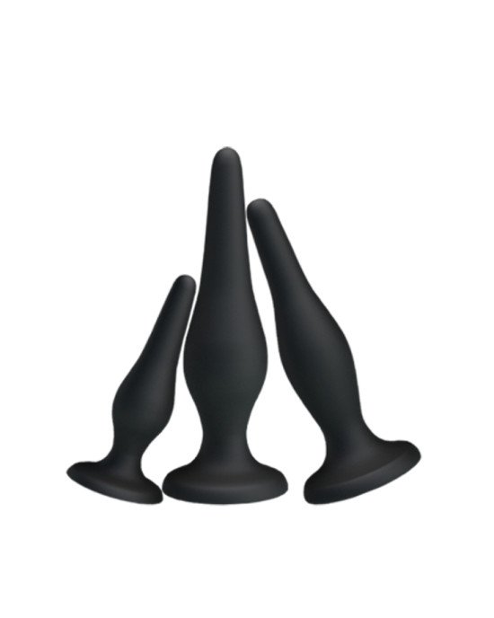 Набір анальних пробок - Pretty Love Begginer's Mini Anal Kit Black Набір анальних пробок - Pretty Love Begginer's Mini Anal Kit Black