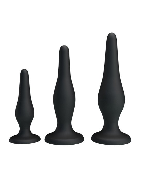 Набір анальних пробок - Pretty Love Begginer's Mini Anal Kit Black Набір анальних пробок - Pretty Love Begginer's Mini Anal Kit Black