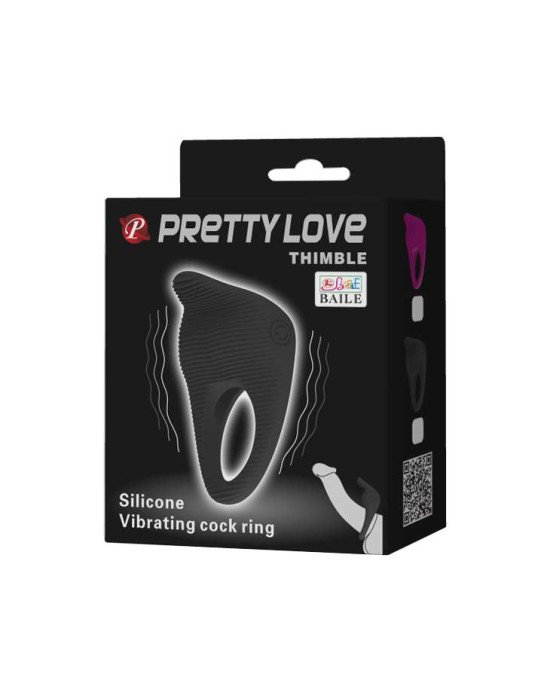 Ерекційне кільце - Pretty Love Thimble Cock Ring Black Ерекційне кільце - Pretty Love Thimble Cock Ring Black