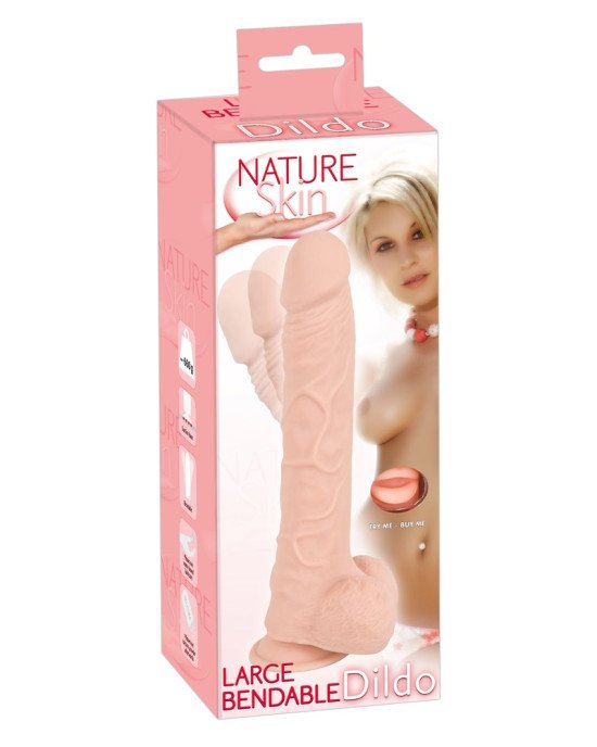 Фалоімітатор з мошонкою - Nature Skin Large Bendable Dildo Фалоімітатор з мошонкою - Nature Skin Large Bendable Dildo