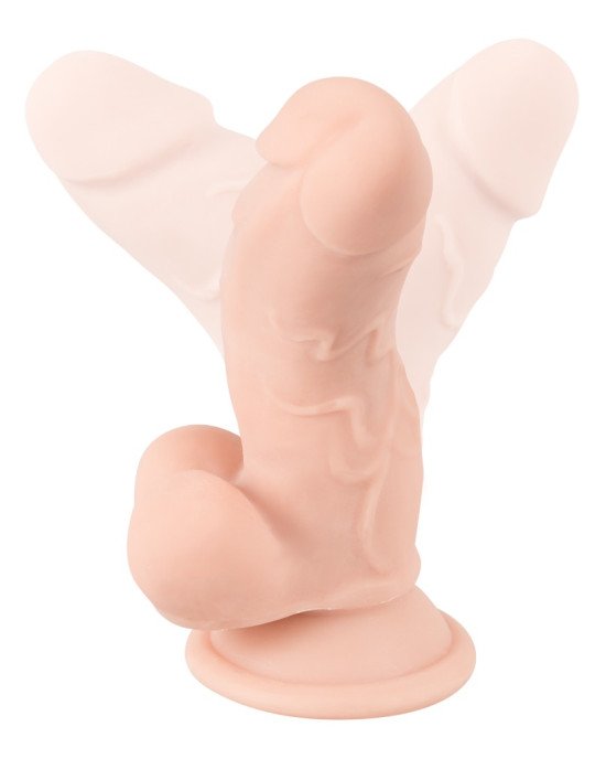 Фалоімітатор з мошонкою - Nature Skin Small Bendable Dildo Фалоімітатор з мошонкою - Nature Skin Small Bendable Dildo