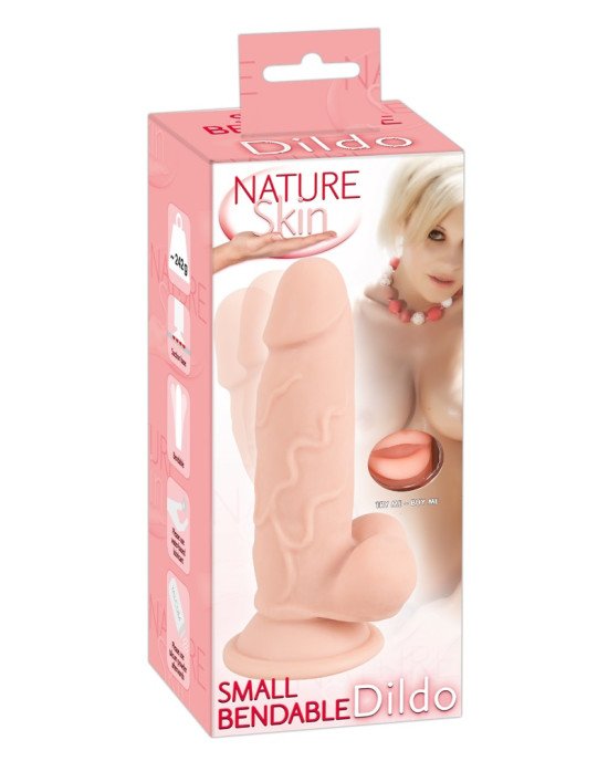 Фалоімітатор з мошонкою - Nature Skin Small Bendable Dildo Фалоімітатор з мошонкою - Nature Skin Small Bendable Dildo