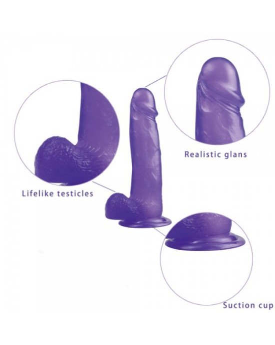 Фалоімітатор з мошонкою - Jelly Studs Crystal Dildo Large 8
