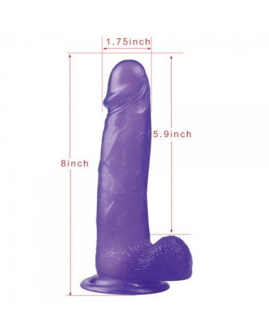 Фалоімітатор з мошонкою - Jelly Studs Crystal Dildo Large 8